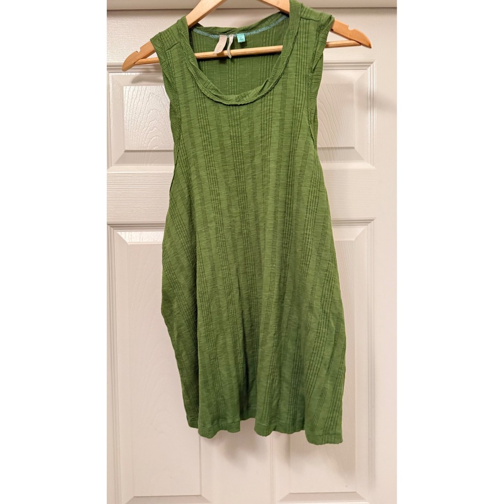 Pilcro Anthropologie Tank Top Women 2X Green Ribbed Sleeveless Scoop Relaxed